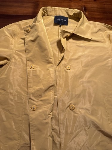 lafayette 148 New York Womens Mustard Yellow Snap Front Raincoat Jacket Sz L - Picture 6 of 9