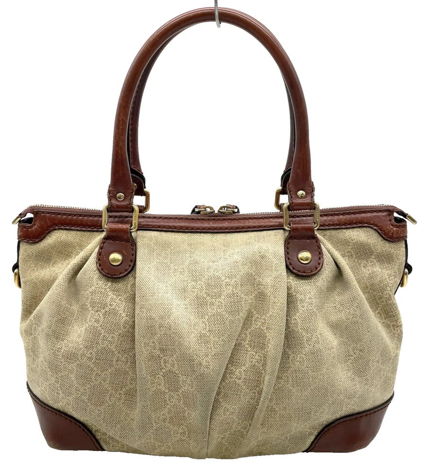 Auth Gucci 247902 Sukey GG Canvas Leather Beige Brown 2way Tote Bag W/D NS100585 - Image 3 of 4