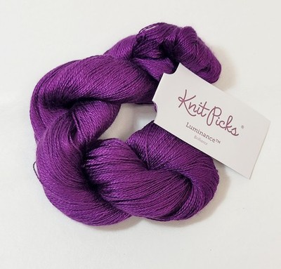 Brilliance Purple Knit Picks Luminance 100% Silk Yarn 439 Yds 50gr Lace Weight 
