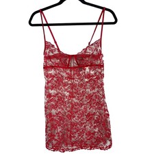 New La Perla Size 1 XSmall Red Lace Chemise Slip Dress Cut Out Spaghetti Straps