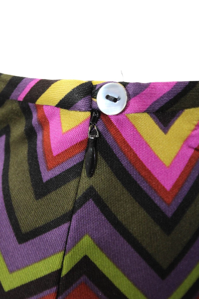 Pantalones Trina Turk Mujer Seda Chevron Rayas Pierna Ancha Multicolor Talla 8 Foto 4 de 4