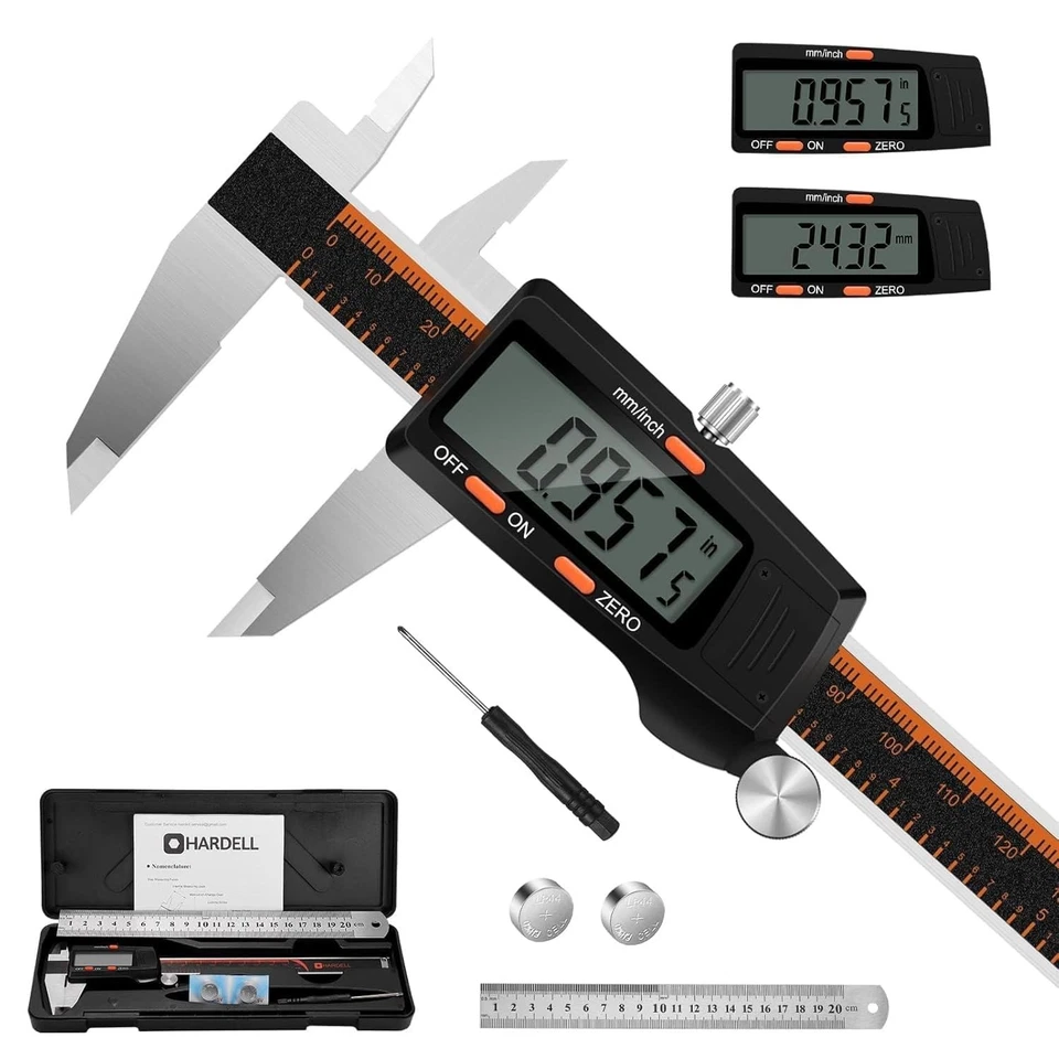 Digital Caliper, HARDELL 6 Inch Stainless Steel Caliper Measuring Tool - Image 2 of 4