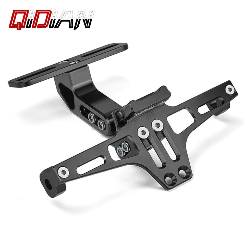 Soporte universal para matrícula de motocicleta Soporte para matrícula con luces LED Foto 2 de 4