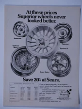 1978 Sears Superior Wheels Super Sabre Dynomo II Typhoon Wire Vintage Print Ad