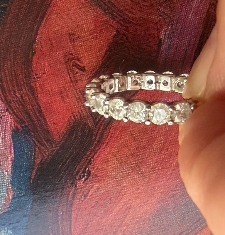 14K Genuine Natural Diamond Eternity Ring WG