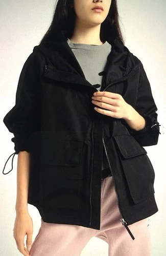 ANTI-DO-TO Unisex XL Black Hooded Rain Jacket  Made in Italy MSRP $250.00  #104 image 5