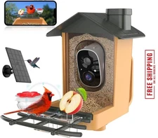 Smart Bird Feeder with Camera,Solar Camera Bird Feeder 2K HD Video
