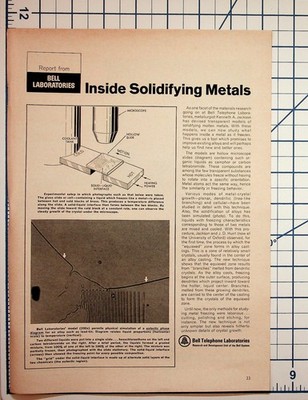 Vintage Bell Labs Magazine Article Solidifying Metals Research Page 33
