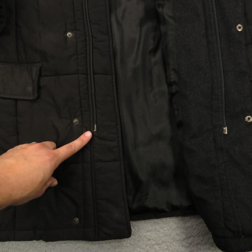 Canali Coat 56 (46R) Cashmere Wool Quilt Lined Rain Puffer Towne Field Jacket - Image 3 of 4