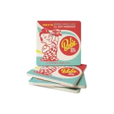 Bob's Big Boy Restaurant Stone Drink Coasters - 4 Piece Set - Diner - NEW