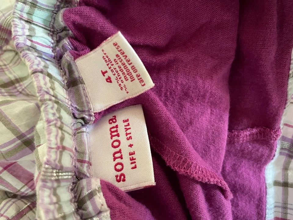 Sonoma Skirt Skort Girls 4T Pink Mid Rise Plaid Ruffle - Image 4 of 4