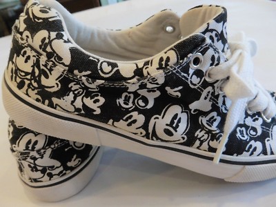 DISNEY Mickey Mouse Shoes Black White Size Rubber Sole