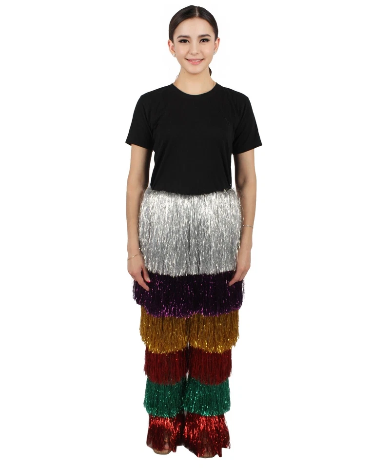 HPO Adult Unisex Disco Tinsel Multicolor Wide Leg Pant, Cosplay Costume, - Image 4 of 4
