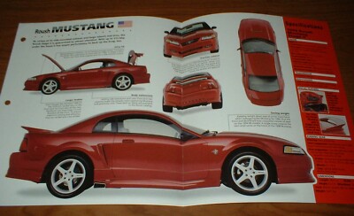 1999 Roush Stage II Mustang Original Imp Brochure Poster Specs Info 99 S 2