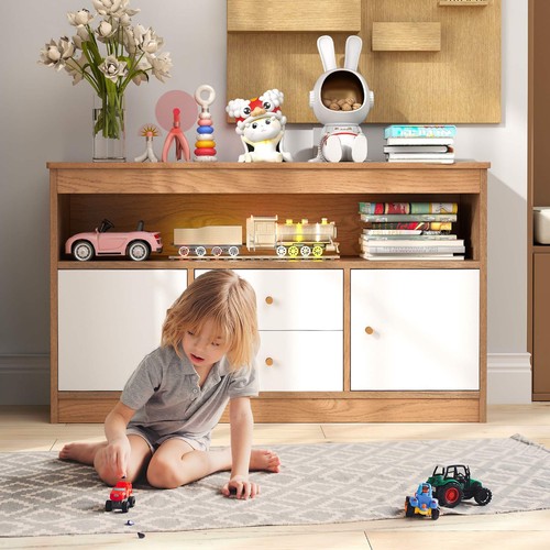 Kids Toy Storage Organiser Children Floor Cabinet Bookshelf for Playroom Nursery - Picture 9 of 19