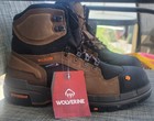 Wolverine Legend W10611 Waterproof Work Boots US Mens 11 1/2 M Brown Leather