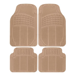 Tapis de plancher de voiture 4PC Liner en caoutchouc Beige tout temps personnalisé pour Toyota Camry