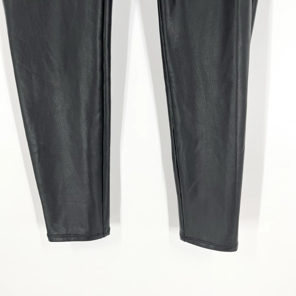 Pantalones forrados de vellón ajustados de cuero sintético LOFT para mujer pequeños pequeños SP negros Foto 4 de 4