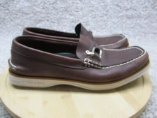 Sperry Top Sider Shoe Mens 11M Brown Leather Slip On Silver Ornament 0764134
