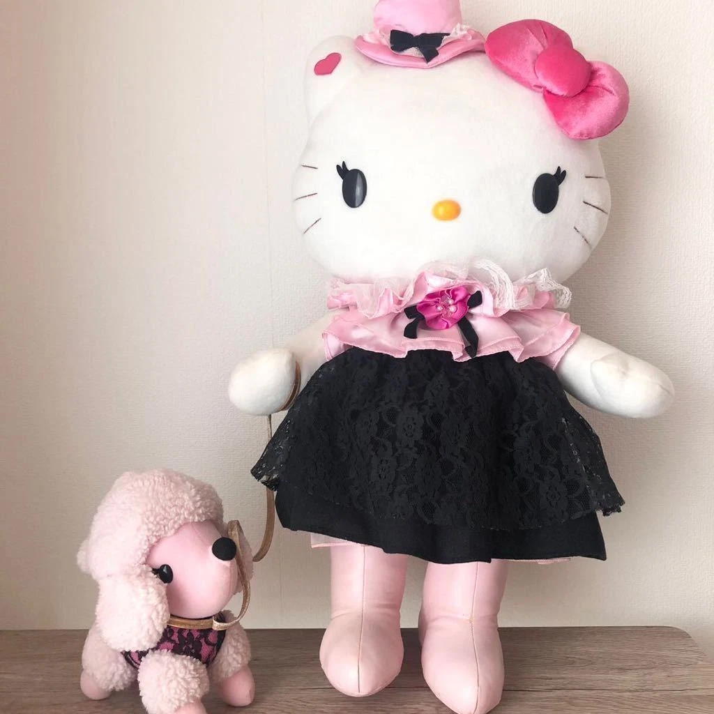 Plush Toy Sanrio Hello Kitty x Momoberry 65cm Poodle Dog Pink 2009 