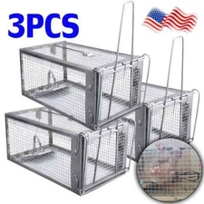 3Pack Live Humane Cage Trap For Squirrel Chipmunk Rat Mice Rodent Animal Catcher