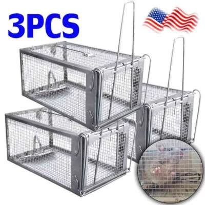 3Pack Live Humane Cage Trap For Squirrel Chipmunk Rat Mice Rodent Animal Catcher