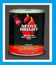 STOVE BRIGHT 1200-Degree F Brush-On Stove Paint, 16 Fluid OZ Black 62M290 SATIN