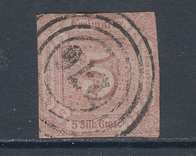 Thurn & Taxis Sc 13 used 1859 5sgr lilac imperf Numeral, sound