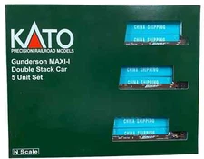 KATO 1066211 N  MAXI-I BNSF 5-Unit Well Cars 239156 w 10 China Cont 106-6211