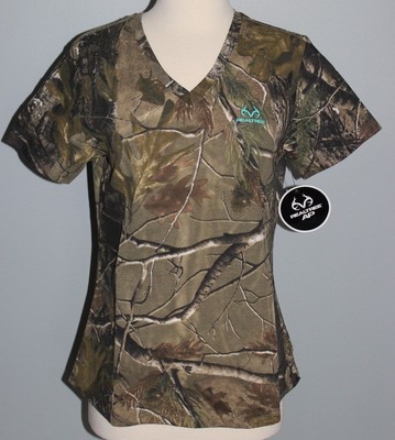 New Ladies REALTREE Camo Short Sleeve V 