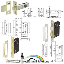 Hafele Mortice Latch / WC Lock / Sashlock Latchbolt Operated By Lever Handles
