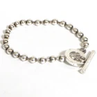 Auth GUCCI Toggle Balled Chain Men's Bracelet Sterling Silver 925 7.48"/19cm