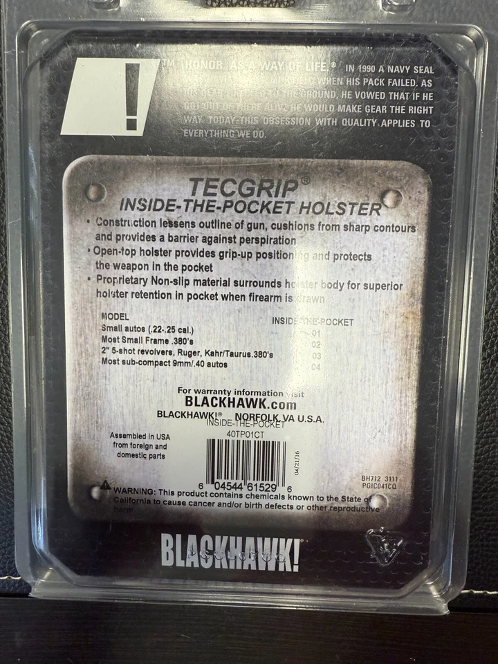 BlackHawk Techgrip Pocket Holster, 40TP01CT, Coyote (.22/.25) 40TP01CT - Image 2 of 2