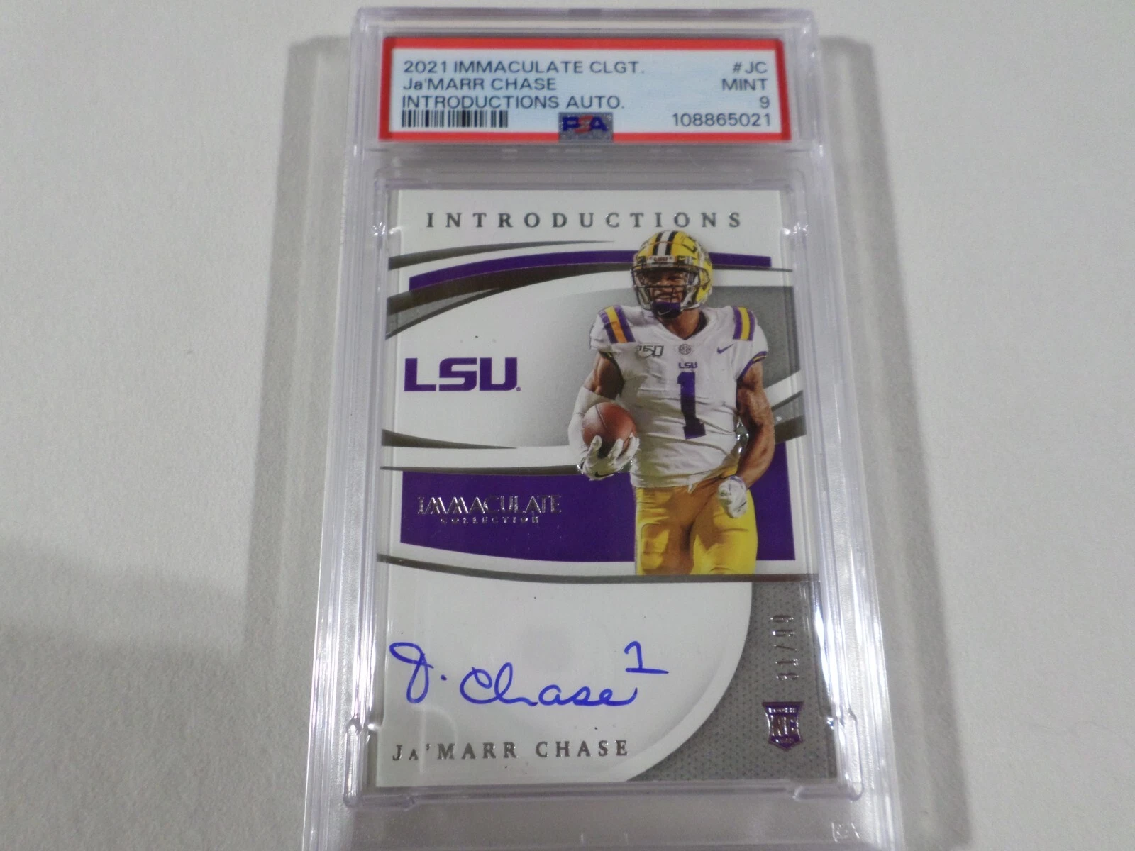 JaMarr Chase Panini Immaculate Collection Collegiate Immaculate Introductions Autographs #JC Base