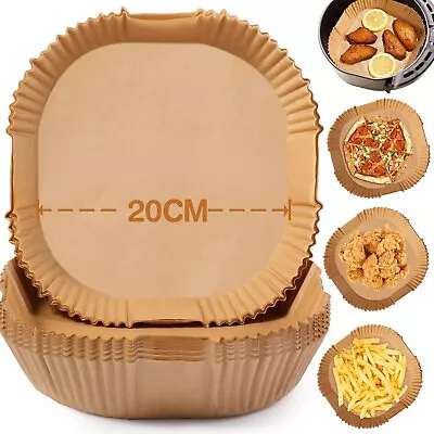 100 PEZZI CARTA FORNO PER FRIGGITRICE AD ARIA QUADRATA MONOUSO FACILI DA USARE