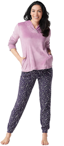 Cuddl Duds 2X Ultra Plush Velvet Fleece Jogger Pant PJ Set Amethyst Star A369296 | eBay