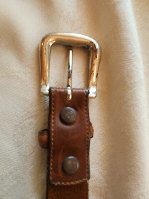 Vintage Justin Top Grain Cowhide Belt Size 42 Buckle on Black