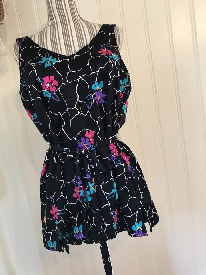 Traje de baño vintage Maxine Hollywood de una pieza falda floral EE. UU. Power 18 Foto 2 de 4