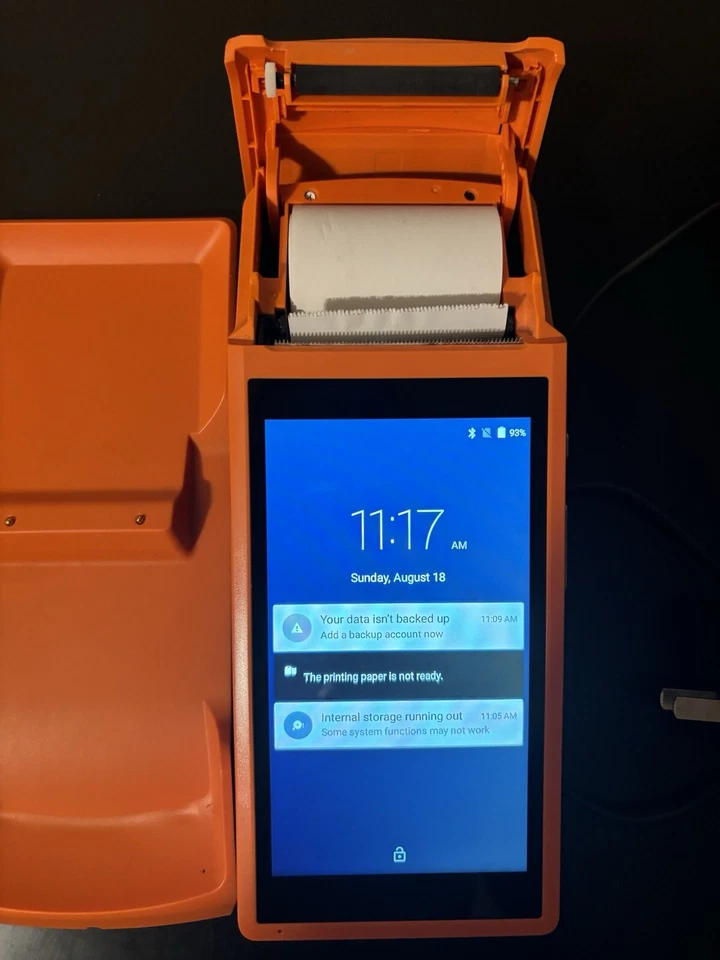 Принтер чеков POS, ОС Android 8.1 мобильный POS, 58 мм принтер чеков, 5,45 дюйма Touc - Изображение 4 из 4