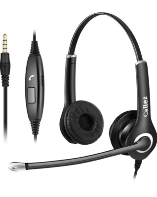 Callez 3,5 mm Computer Headset mit Mikrofon für Laptop PC Tablet iPhone Androi