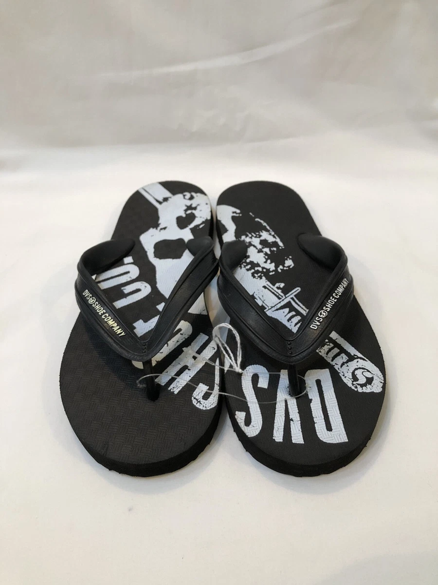 DVS Shoe Company Flip Flops Black White Skull Detail Boys UK Size 5 BNWOB | eBay