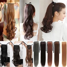 new drawstring clip In ponytail pony tail hair extension wrap around as human US