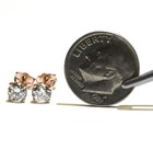 New GIA 14k rose gold .85ct round diamond stud earrings butterfly backs Natural  — photo 6