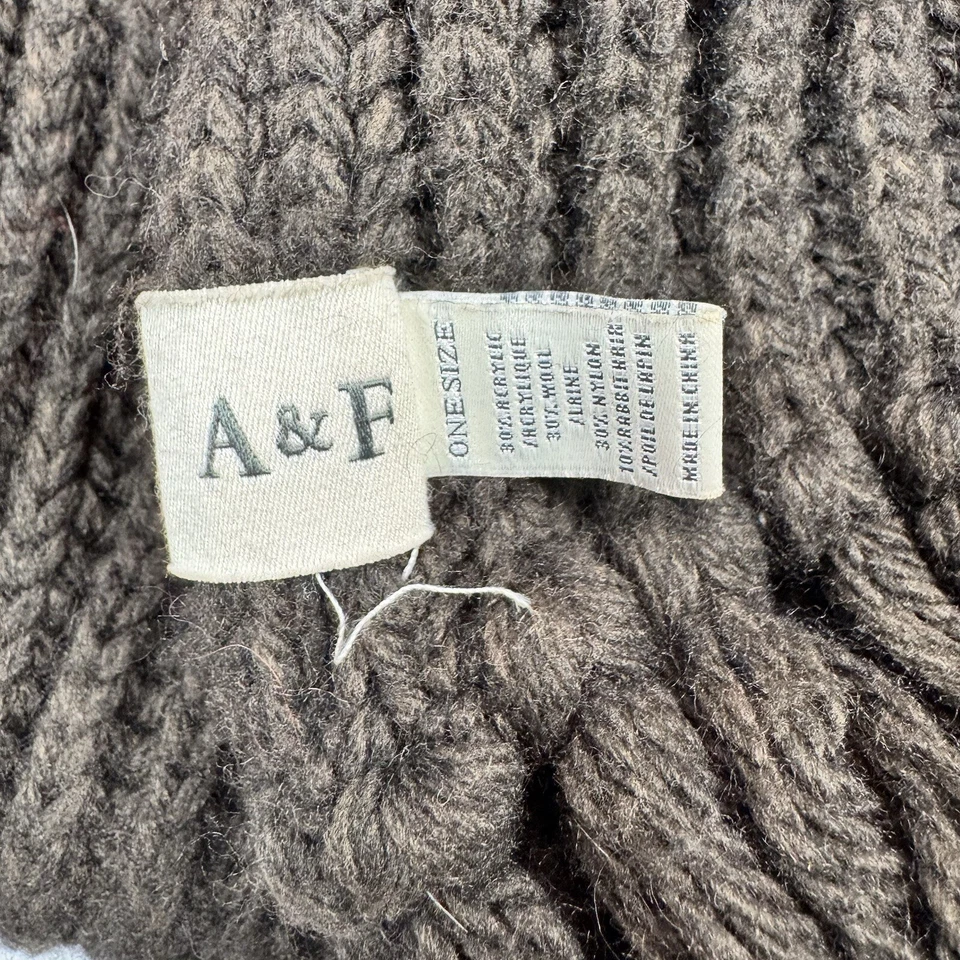 Lote de 2 bufandas gruesas de punto Abercrombie And Fitch bordadas vintage Y2K Foto 3 de 4