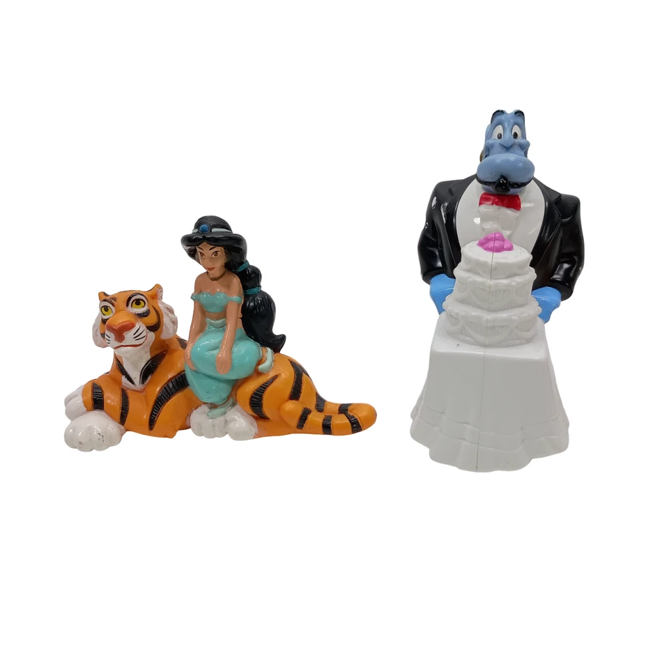 Lote de figuras de juguete Mattel Disney Aladdin 1992 personajes Jasmine Genie Rajah Foto 2 de 4