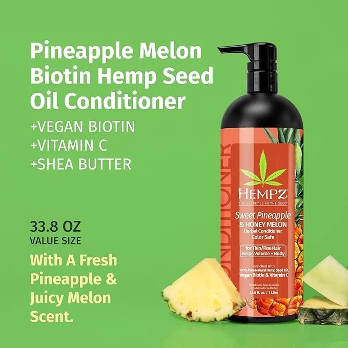 Hempz Biotin Conditioner - Sweet Pineapple & Honey Melon, 33.8 fl. oz./ 1 Liter - Image 2 of 4