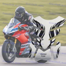 3D Carbon Fiber Motorcycle Oil Gas Fuel Tank Protector Fit Gel Pad Sticker Decal