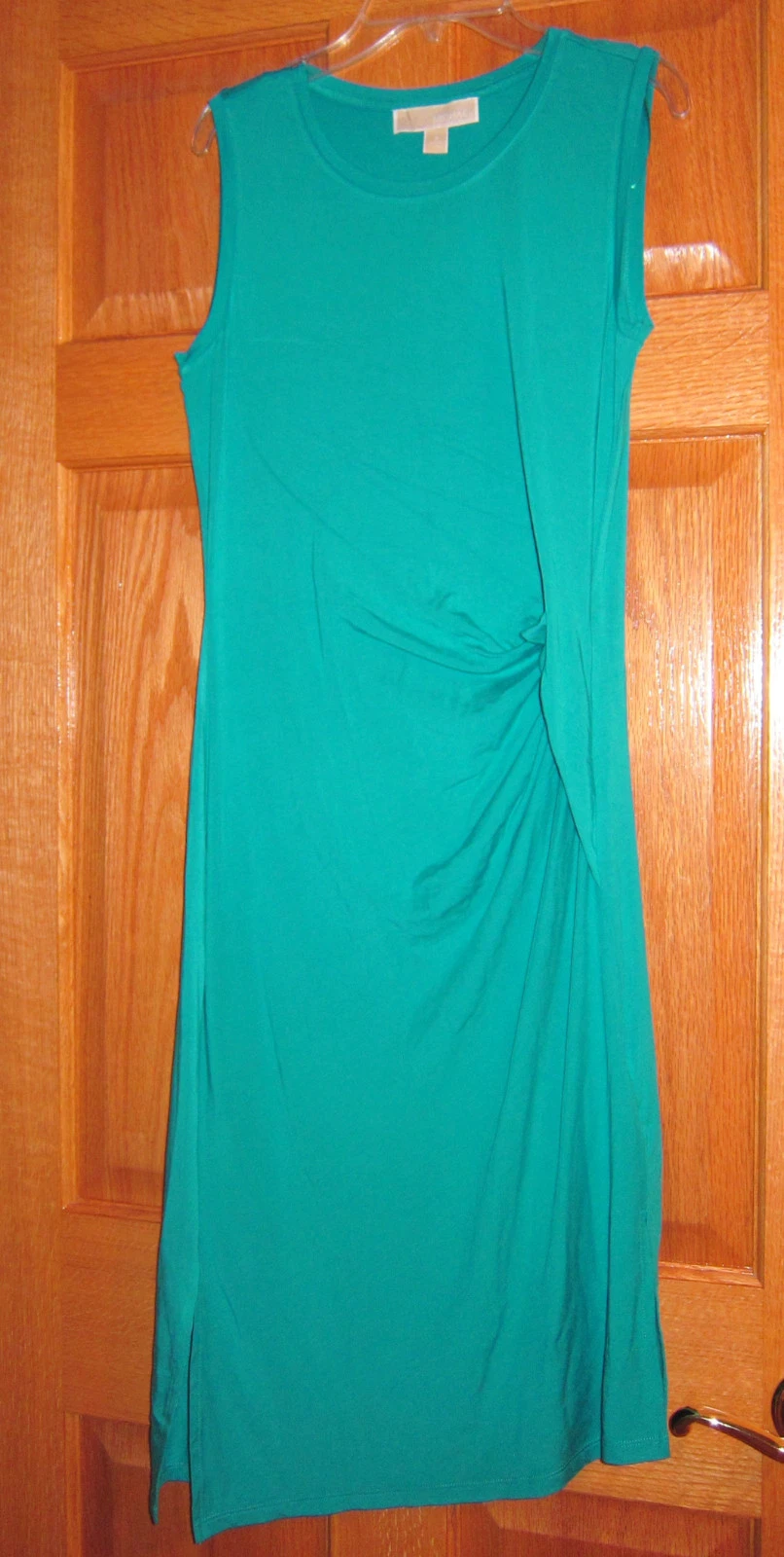 MICHAEL KORS Maglietta Senza Maniche Drappeggiata Lateralmente Piastrella Blu Turchese