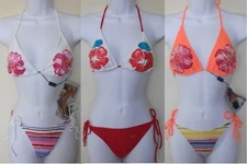 NWT Genuine ANISEA tie side swim bikini bottom & halter bra/top 2pc set, 8,10,12