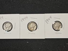 1944 MERCURY DIME (3ea SOLD SEPARATELY)
